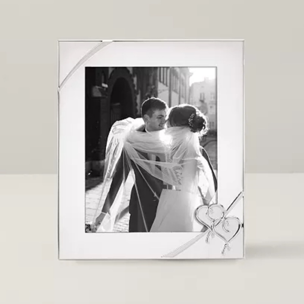 Lenox Silver Picture Frame with Heart Accents